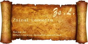 Zsirai Leonetta névjegykártya